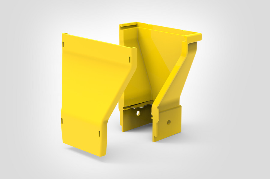 Wasserfall-Auslass-Adapter mit 1x 32 mm Wellrohrhalterung.